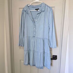 Silver Jeans CO dress Size XL Light Blue Denim Tunic Dress